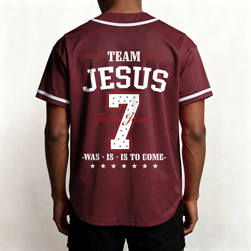 Maglia da baseball personalizzata numero 7 del team Christianartworkshop Jesus Was Is And Is To Come - image 39