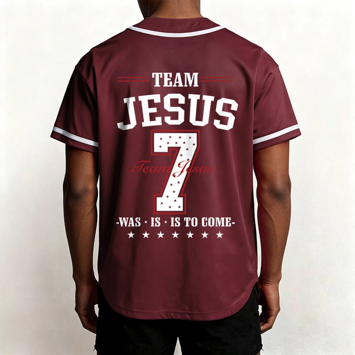 Maglia da baseball personalizzata numero 7 del team Christianartworkshop Jesus Was Is And Is To Come - image 39