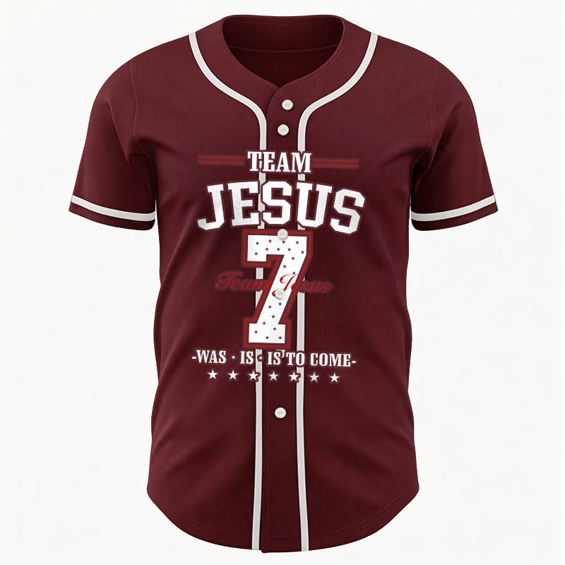 Christianartworkshop Maglia da baseball personalizzata numero 7 del Team Jesus: era, è e sarà - image 38
