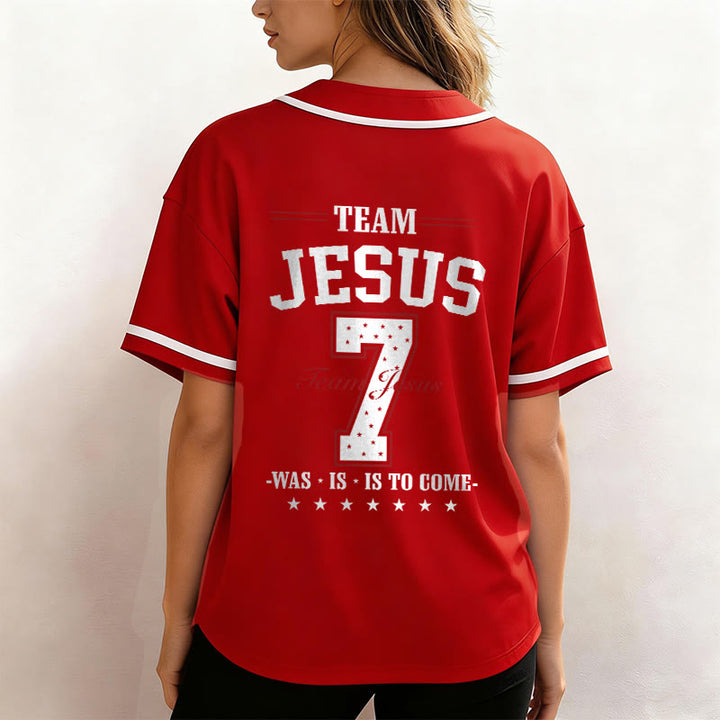Christianartworkshop Maglia da baseball personalizzata numero 7 del Team Jesus: era, è e sarà - image 34