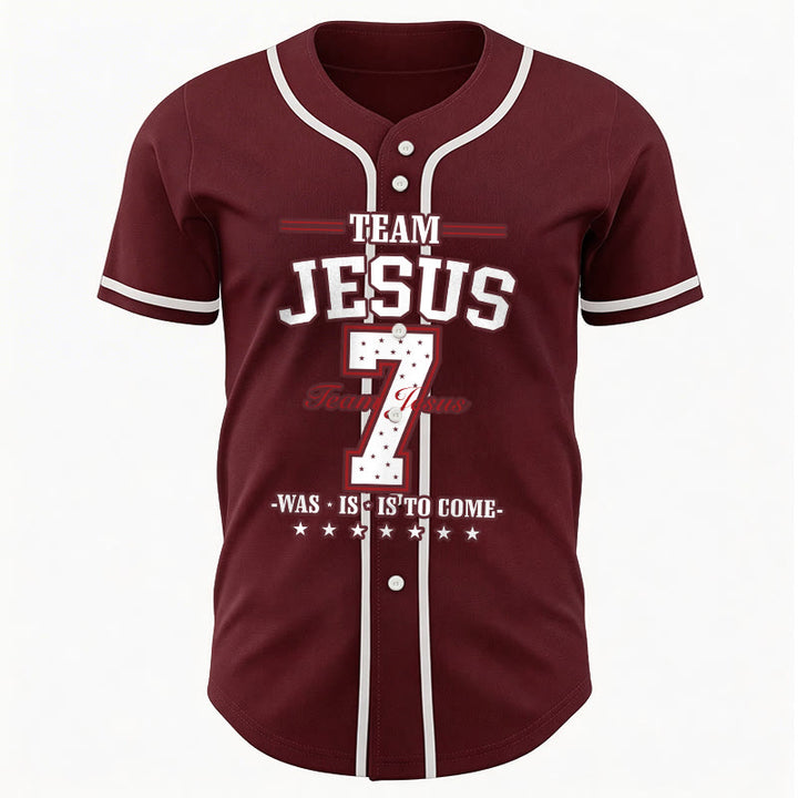 Maglia da baseball personalizzata numero 7 del team Christianartworkshop Jesus Was Is And Is To Come - image 38