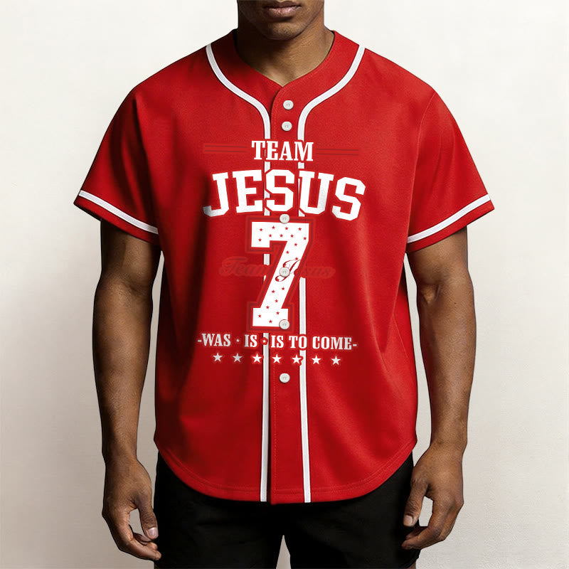 Maglia da baseball personalizzata numero 7 del team Christianartworkshop Jesus Was Is And Is To Come - image 29