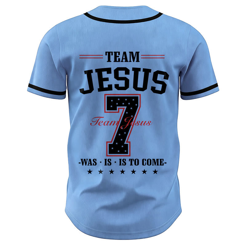 Maglia da baseball personalizzata numero 7 del team Christianartworkshop Jesus Was Is And Is To Come - image 48
