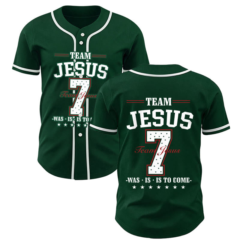 Christianartworkshop Maglia da baseball personalizzata numero 7 del Team Jesus: era, è e sarà - image 49