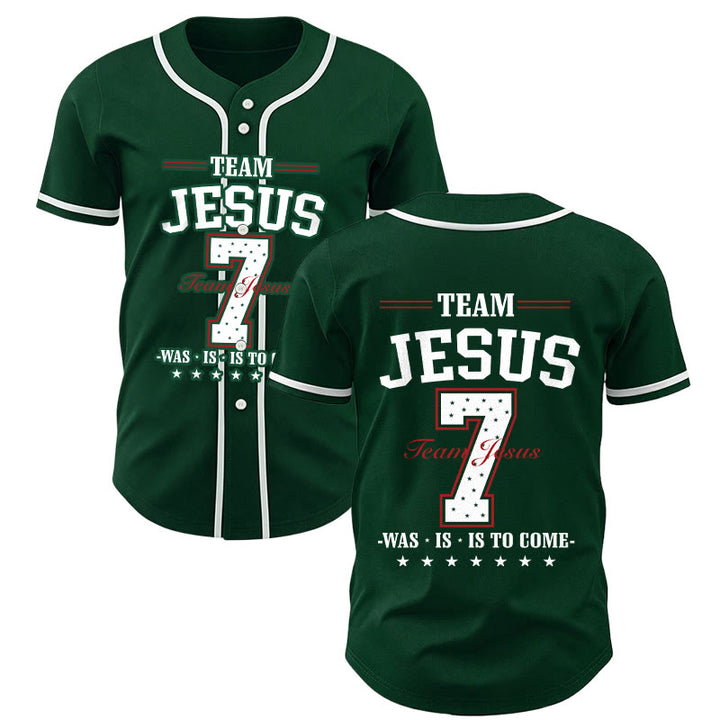 Christianartworkshop Maglia da baseball personalizzata numero 7 del Team Jesus: era, è e sarà - image 49