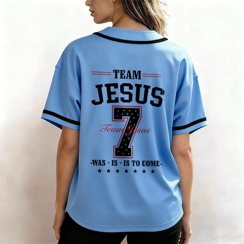 Maglia da baseball personalizzata numero 7 del team Christianartworkshop Jesus Was Is And Is To Come - image 47