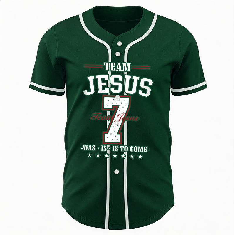 Maglia da baseball personalizzata numero 7 del team Christianartworkshop Jesus Was Is And Is To Come - image 52