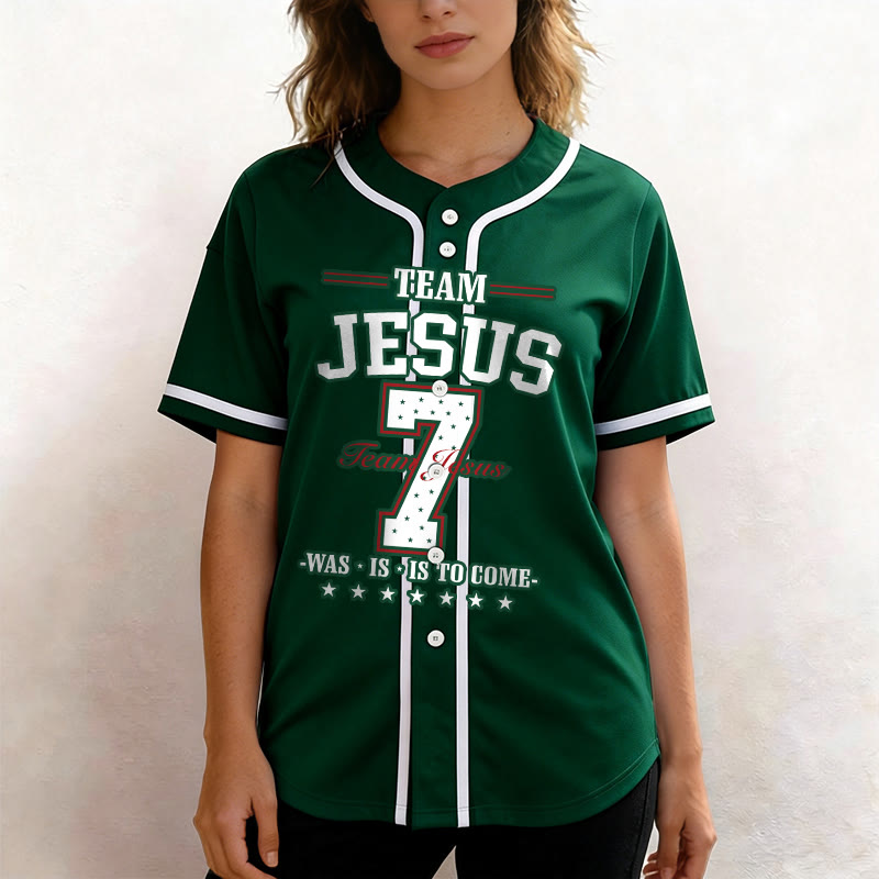 Christianartworkshop Maglia da baseball personalizzata numero 7 del Team Jesus: era, è e sarà - image 51