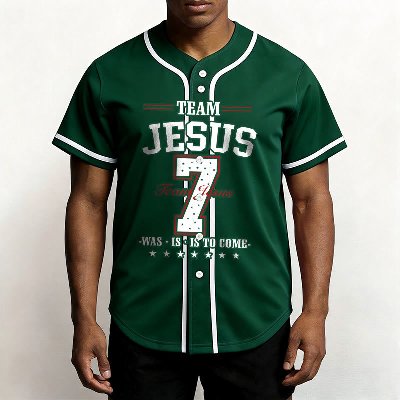Maglia da baseball personalizzata numero 7 del team Christianartworkshop Jesus Was Is And Is To Come - image 50