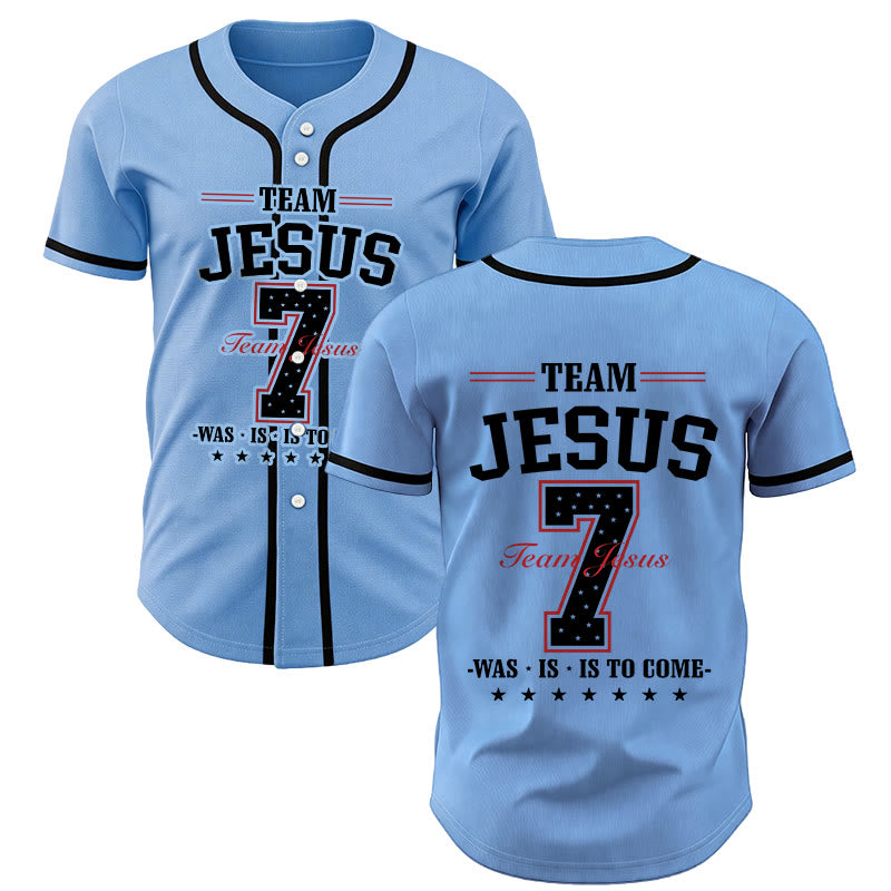 Maglia da baseball personalizzata numero 7 del team Christianartworkshop Jesus Was Is And Is To Come - image 42
