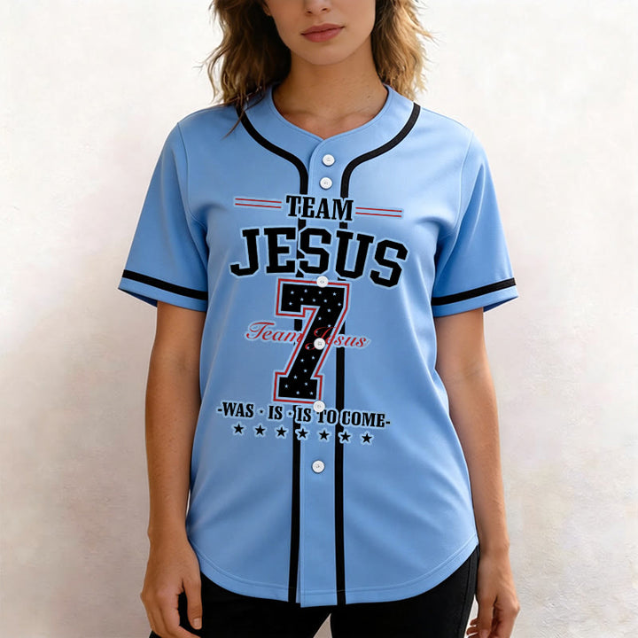 Christianartworkshop Maglia da baseball personalizzata numero 7 del Team Jesus: era, è e sarà - image 44