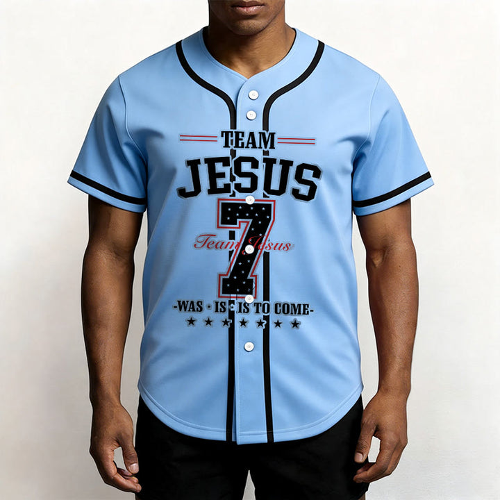 Maglia da baseball personalizzata numero 7 del team Christianartworkshop Jesus Was Is And Is To Come - image 43