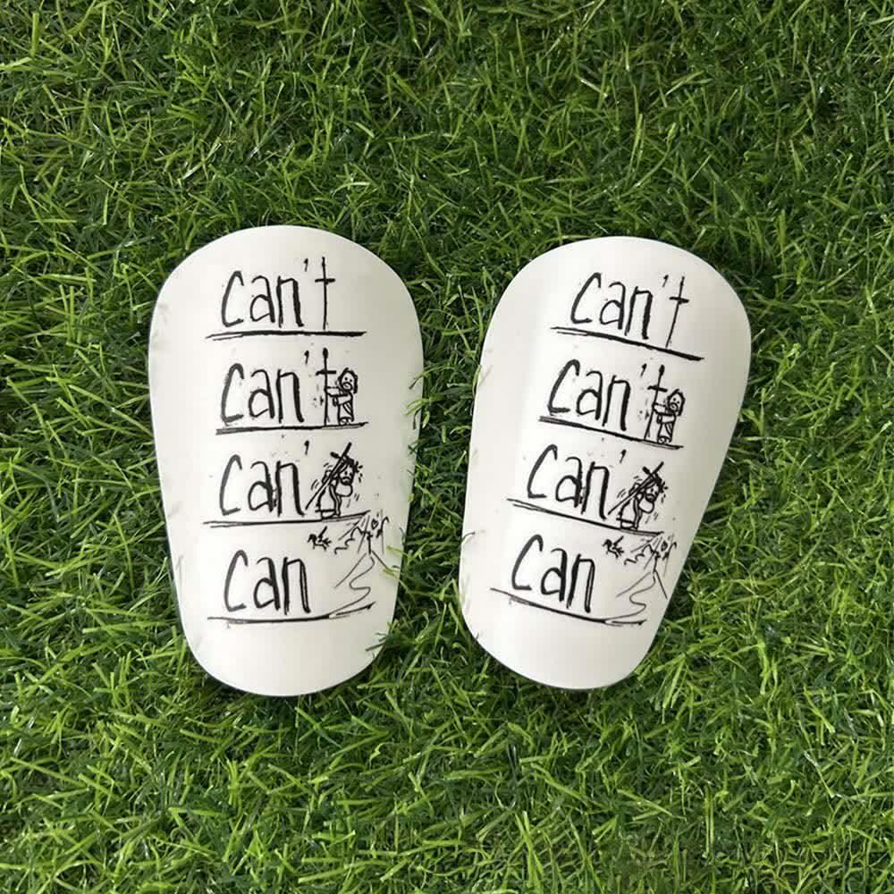 Christianartworkshop Parastinchi da calcio ispirazionali "Can't to Can" per allenamenti e partite. - Modello nero - 12*8 cm - image 1