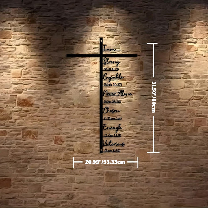 Decorazione murale in metallo con croce e versetto biblico Christianartworkshop : promemoria quotidiano di fede. - Nero - 20,99"*31,50"*0,05"/53,33cm*80cm*0,12cm - image 6