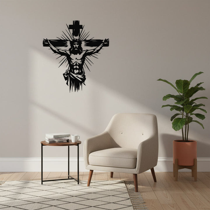 Christianartworkshop Decorazione murale in metallo raffigurante la Crocifissione di Gesù: una forte dichiarazione di redenzione - image 4