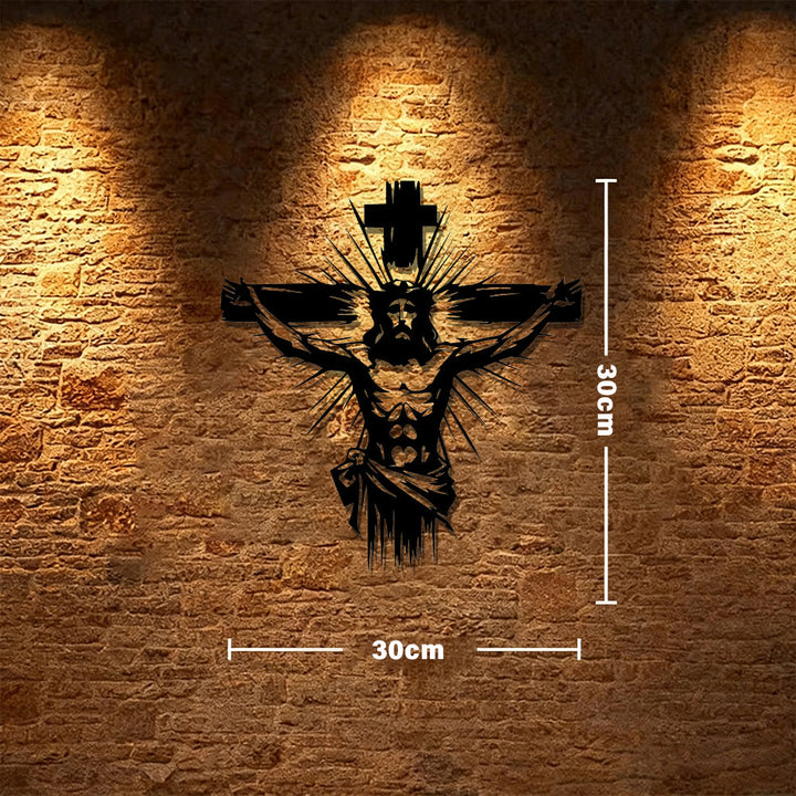 Christianartworkshop Decorazione murale in metallo raffigurante la Crocifissione di Gesù: una forte dichiarazione di redenzione - 11,81''*11,81''*0,04''/30*30*0,1 cm - image 5