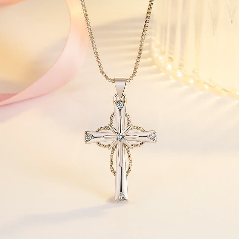 Christianartworkshop Collana con croce dell'infinito tempestata di cristalli: simbolo di fede eterna e luce divina - image 2