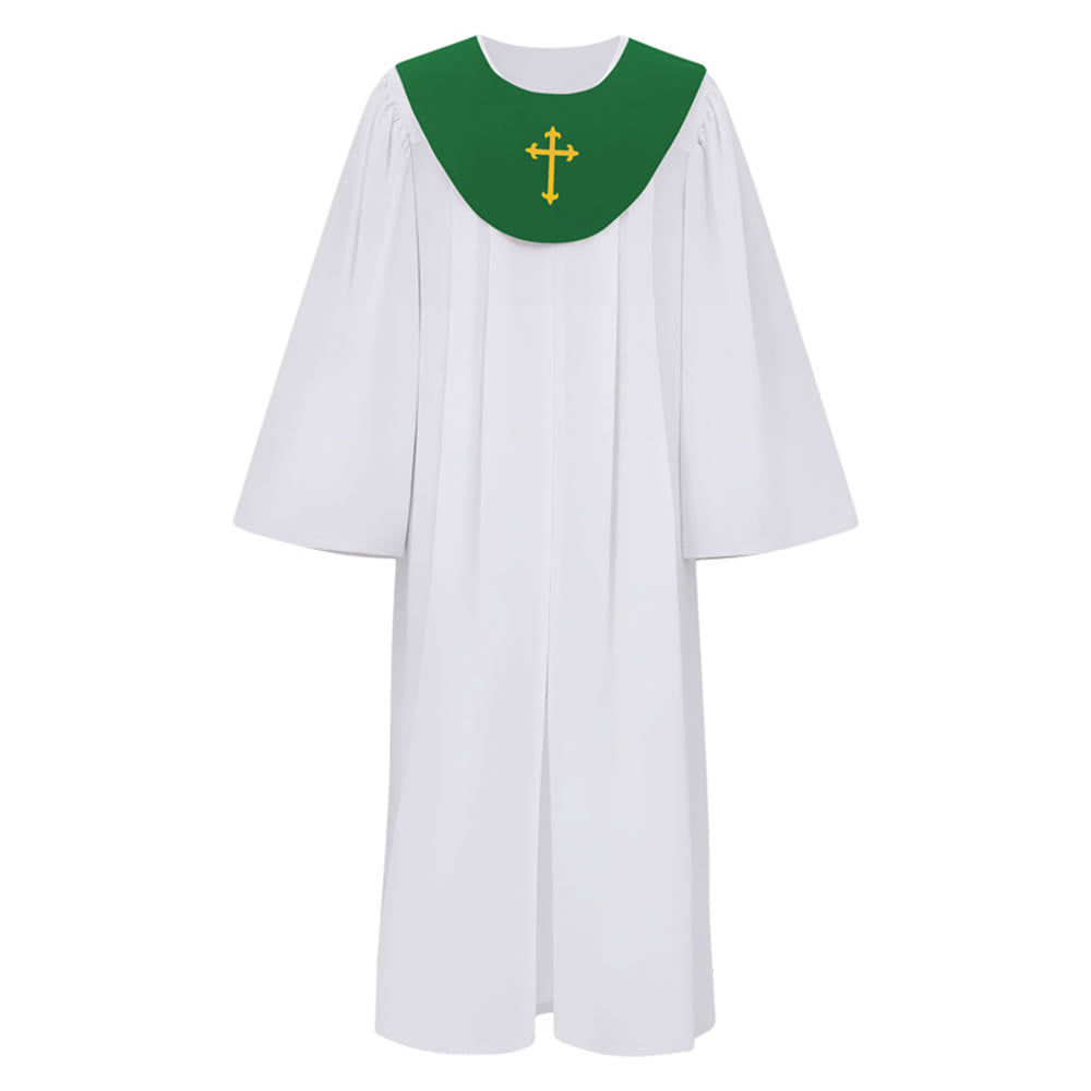 Christianartworkshop - Abito clericale divino per servizi religiosi - Carré con accenti a croce - Verde - 2XL - image 26