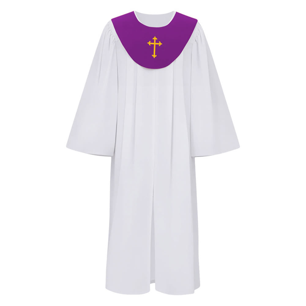 Christianartworkshop - Abito clericale divino per servizi religiosi - Carré con accenti a croce - Viola - 2XL - image 24