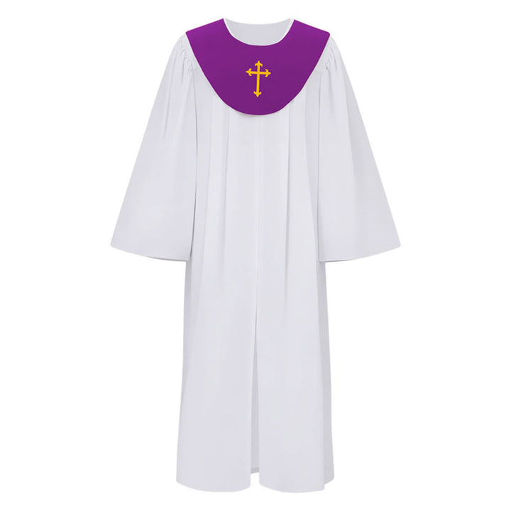 Christianartworkshop - Abito clericale divino per servizi religiosi - Carré con accenti a croce - Viola - 2XL - image 24