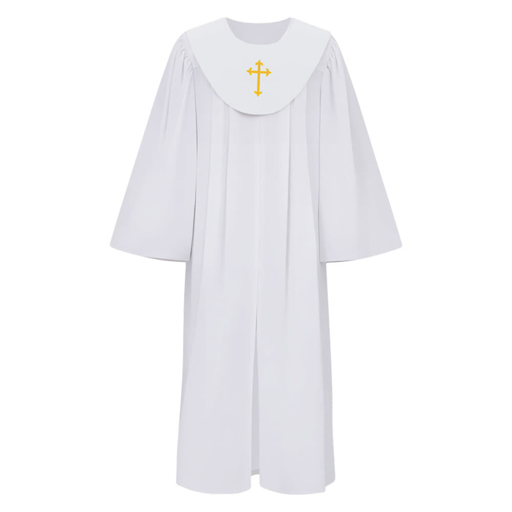 Christianartworkshop - Abito clericale divino per servizi religiosi - Carré con accenti a croce - Bianco - 2XL - image 2