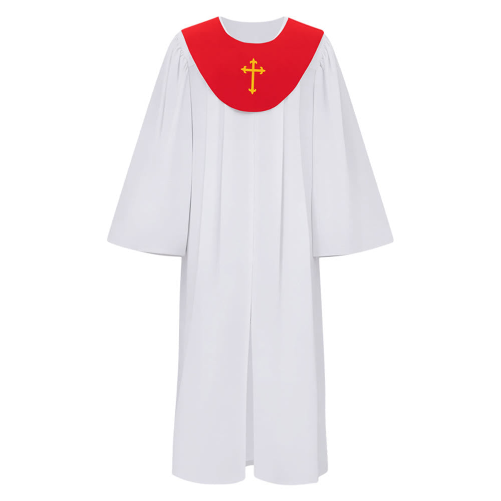 Christianartworkshop - Abito clericale divino per servizi religiosi - Carré con accenti a croce - Rosso - 2XL - image 5