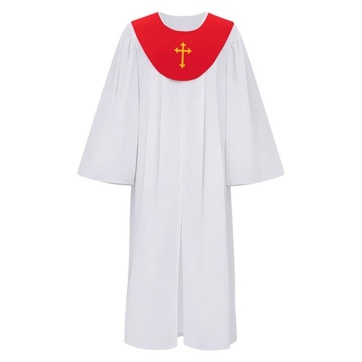 Christianartworkshop - Abito clericale divino per servizi religiosi - Carré con accenti a croce - Rosso - 2XL - image 5