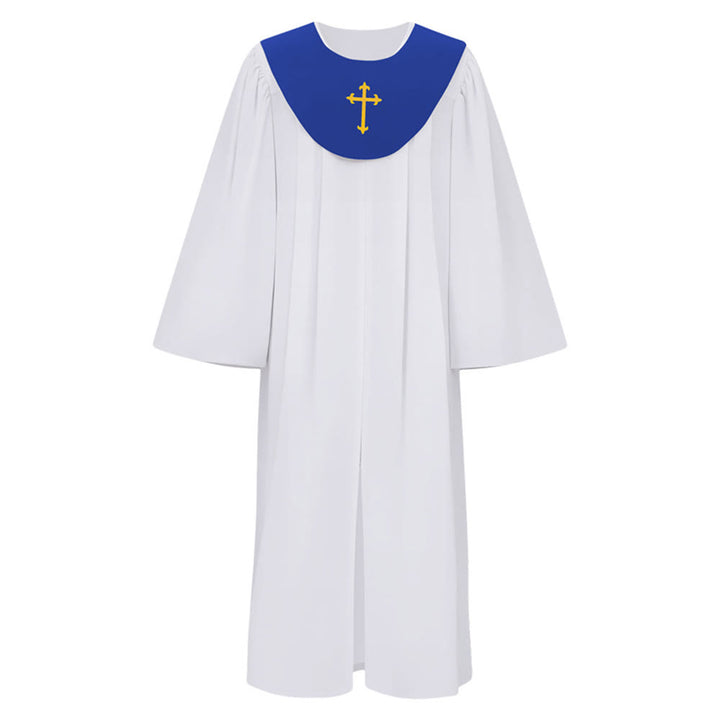 Christianartworkshop - Abito clericale divino per servizi religiosi - Carré con accenti a croce - Blu - 2XL - image 18