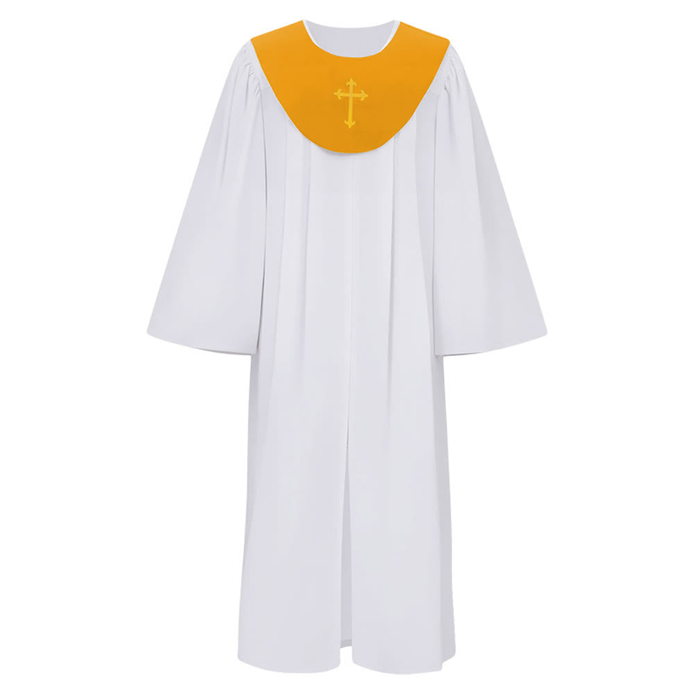 Christianartworkshop - Abito clericale divino per servizi religiosi - Carré con accenti a croce - D'oro - 2XL - image 15