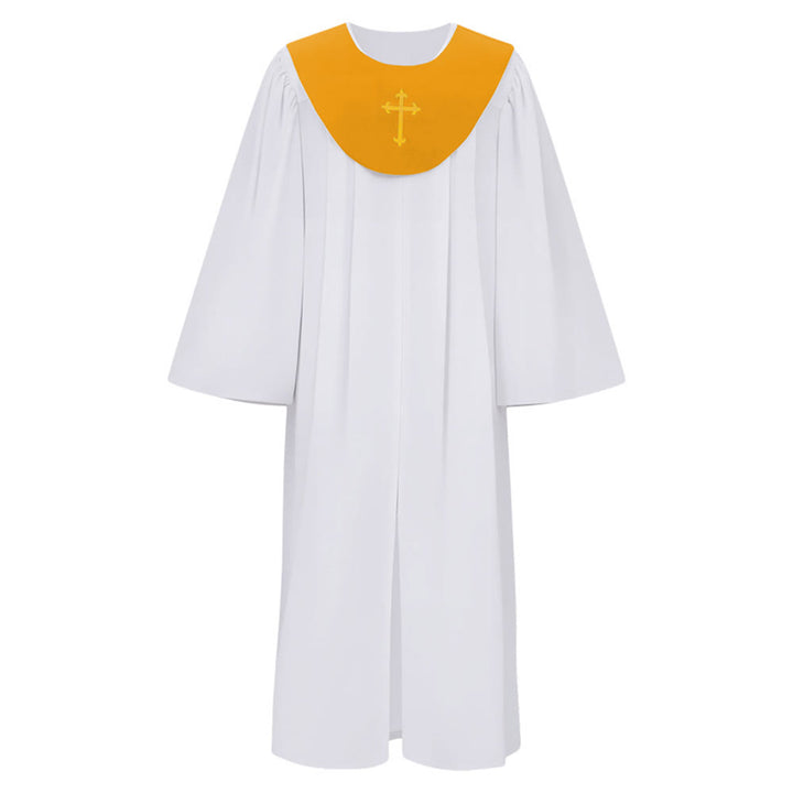 Christianartworkshop - Abito clericale divino per servizi religiosi - Carré con accenti a croce - D'oro - 2XL - image 15