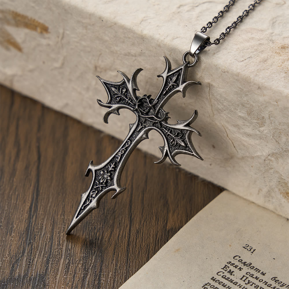 Christianartworkshop Collana con ciondolo a croce gotica "Corona di Spine": emblema del sacrificio e della redenzione di Cristo. - image 3