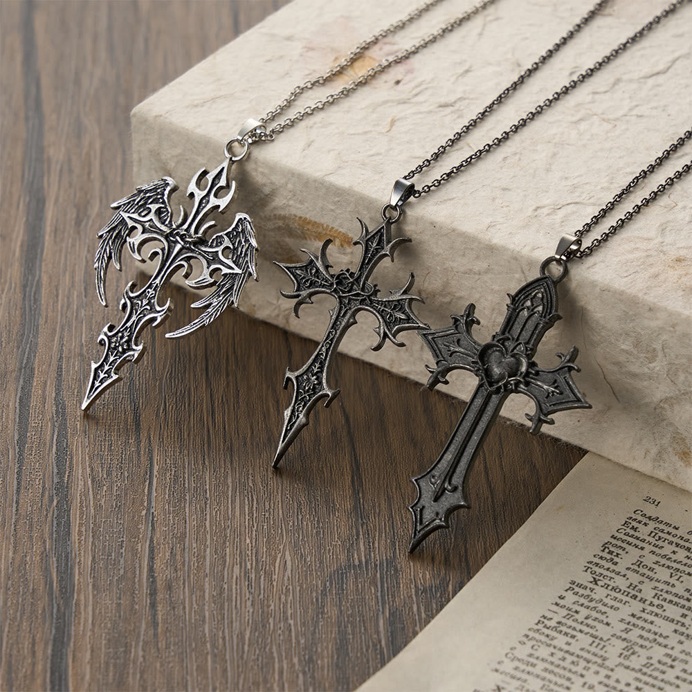 Christianartworkshop Collana con ciondolo a croce gotica "Corona di Spine": emblema del sacrificio e della redenzione di Cristo. - image 1