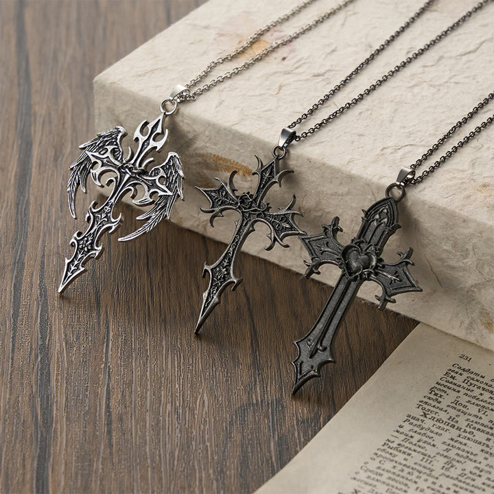Christianartworkshop Collana con ciondolo a croce gotica "Corona di Spine": emblema del sacrificio e della redenzione di Cristo. - image 1