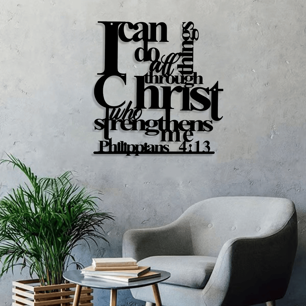 Christianartworkshop Filippesi 4:13 Posso fare ogni cosa Decorazione murale in metallo: La forza di Cristo per le tue pareti - image 4