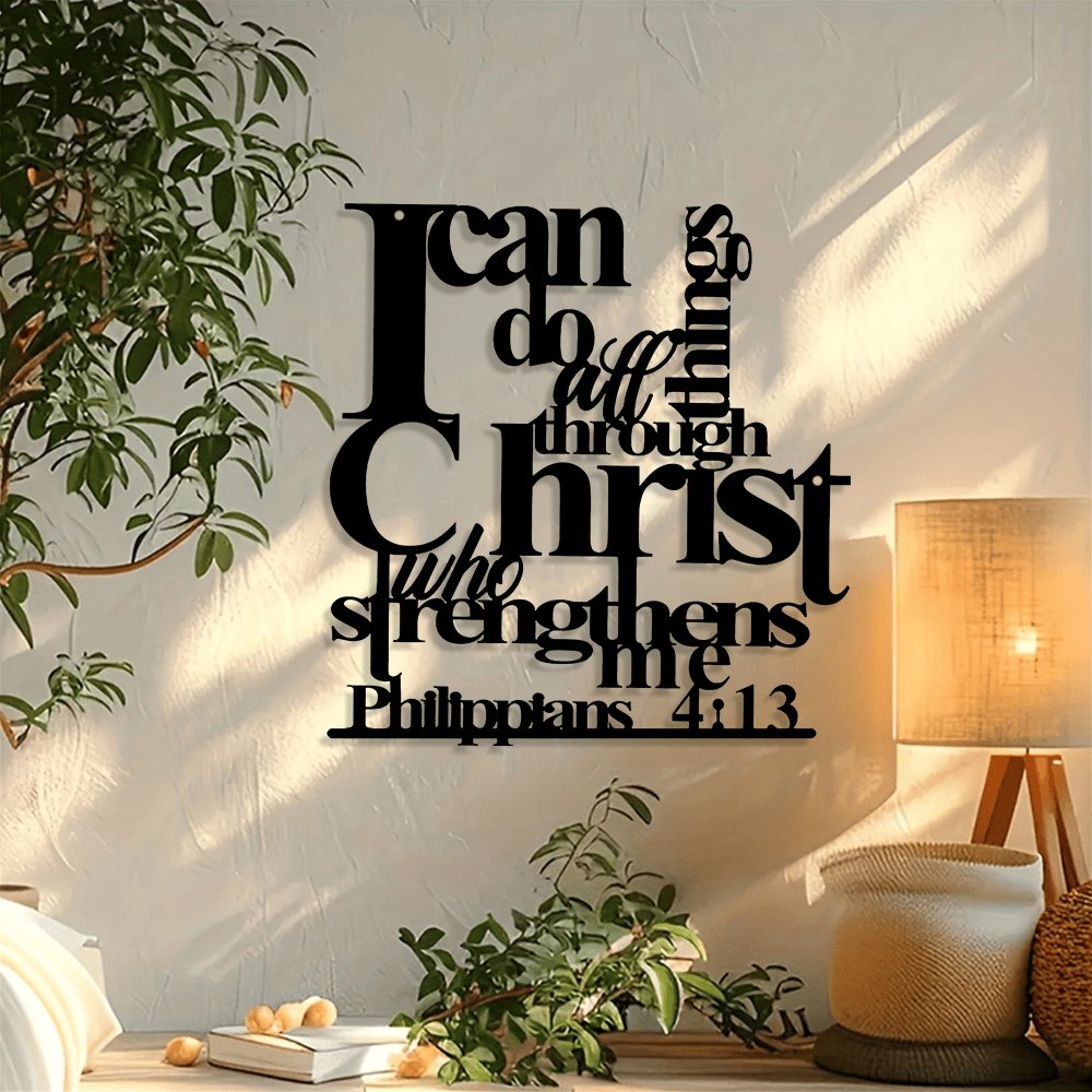 Christianartworkshop Filippesi 4:13 Posso fare ogni cosa Decorazione murale in metallo: La forza di Cristo per le tue pareti - image 2