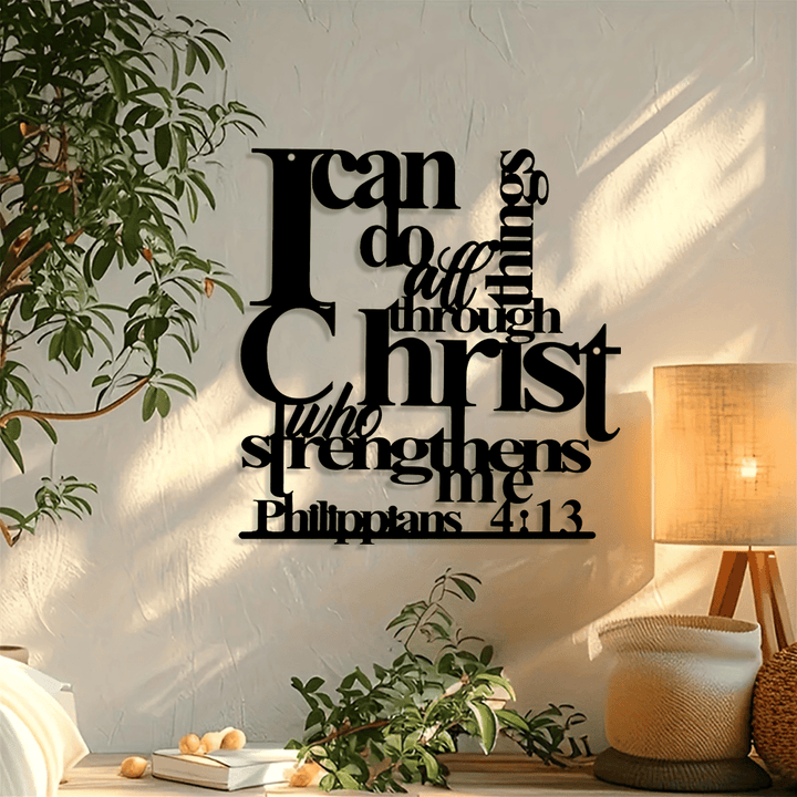 Christianartworkshop Filippesi 4:13 Posso fare ogni cosa Decorazione murale in metallo: La forza di Cristo per le tue pareti - image 2