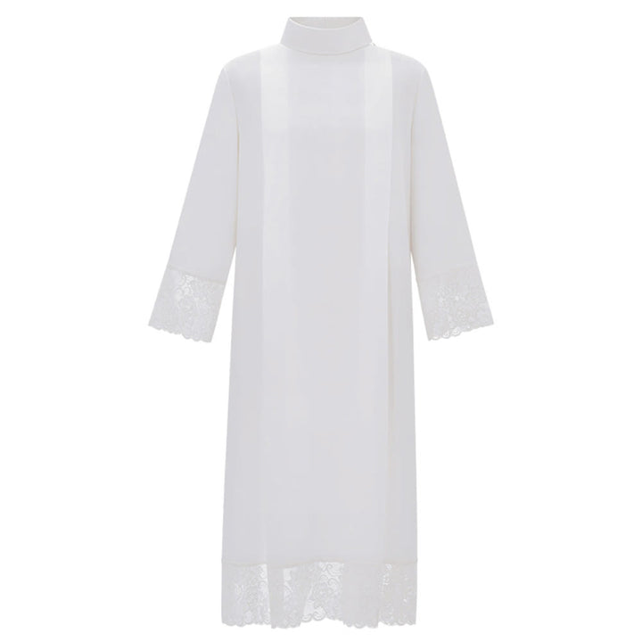 Christianartworkshop Alba liturgica bianca con bordo in pizzo per cerimonie sacre - 3XL - image 0