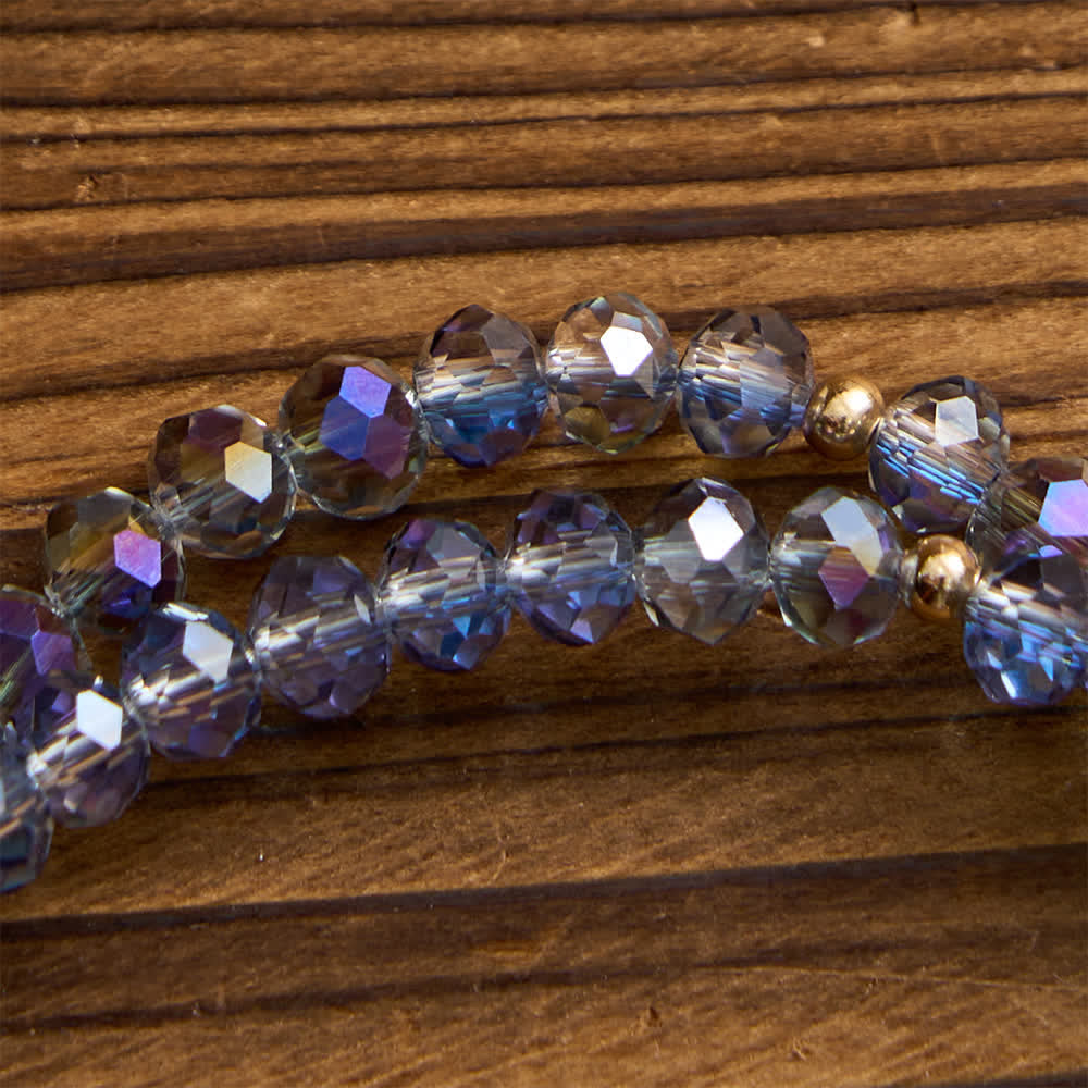 Christianartworkshop Bracciale rosario con chiusura magnetica sfaccettata iridescente e immagine della Madonna per la fede quotidiana - image 6