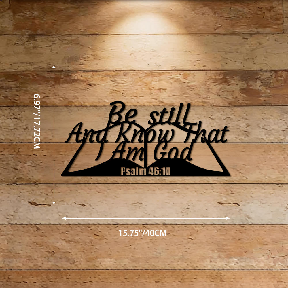 Christianartworkshop State fermi e sappiate che io sono Dio. Decorazione murale in metallo con versetto biblico ispirato alla natura. - 6,98''*15,75''*0,04''/17,72cm*40cm*0,1cm - image 8