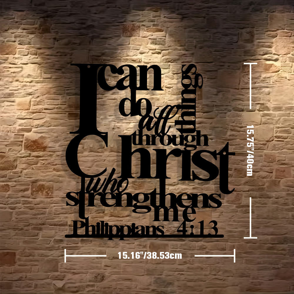 Christianartworkshop Filippesi 4:13 Posso fare ogni cosa Decorazione murale in metallo: La forza di Cristo per le tue pareti - 15,16"*15,75"*0,04" / 38,53*40*0,1 cm - Nero - image 7