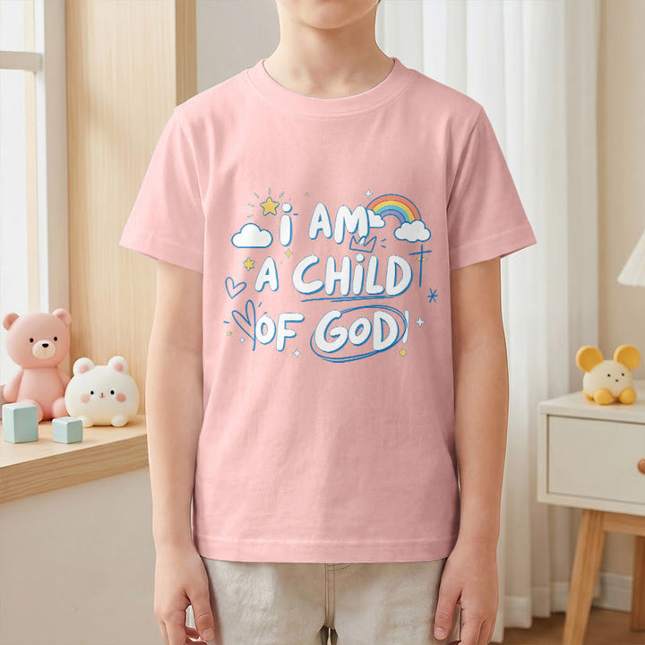 Christianartworkshop Maglietta per bambini con nuvola e croce fantasiose e la scritta "Sono un figlio di Dio" - image 8