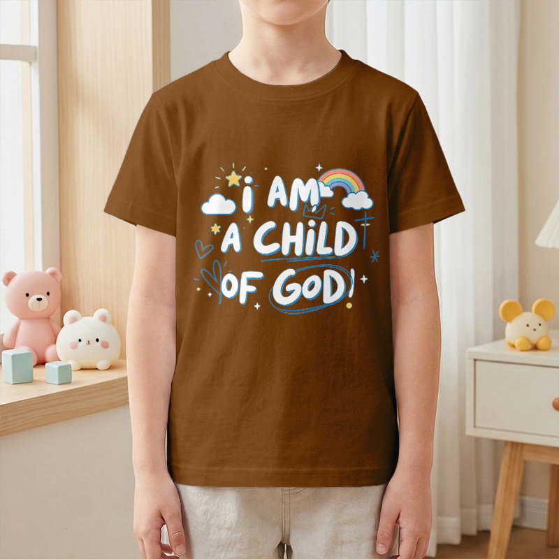 Christianartworkshop Maglietta per bambini con nuvola e croce fantasiose e la scritta "Sono un figlio di Dio" - image 17