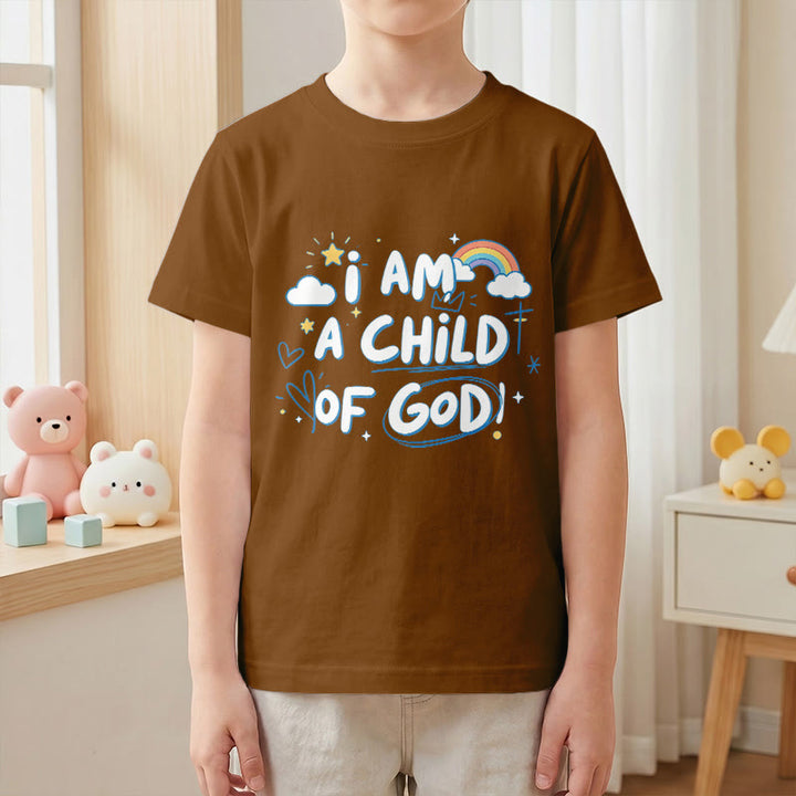 Christianartworkshop Maglietta per bambini con nuvola e croce fantasiose e la scritta "Sono un figlio di Dio" - image 17