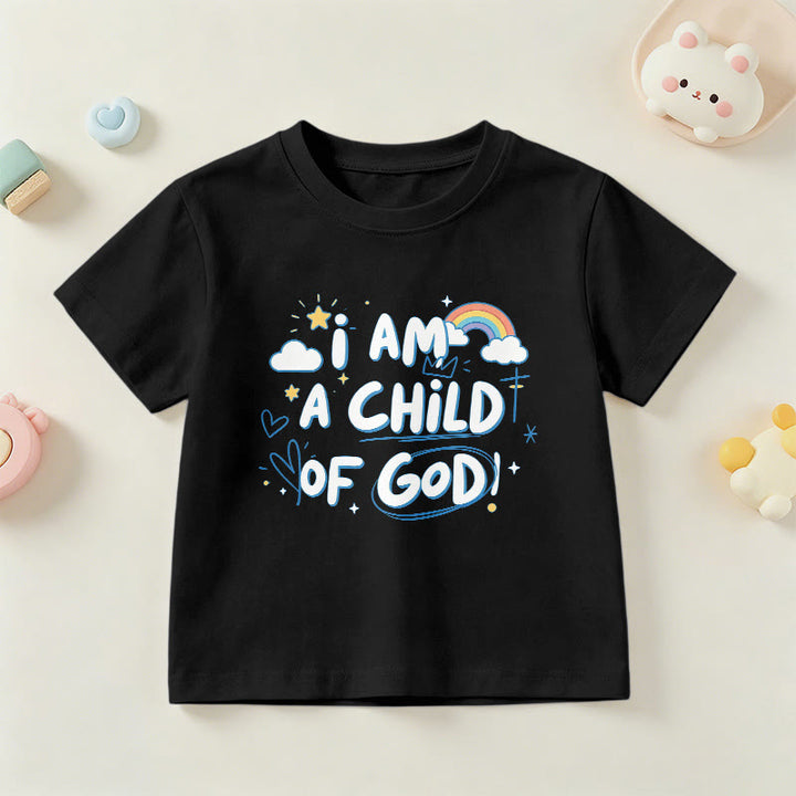 Christianartworkshop Maglietta per bambini con nuvola e croce fantasiose e la scritta "Sono un figlio di Dio" - Nero - US/UK/AU 14, EU170 - image 24