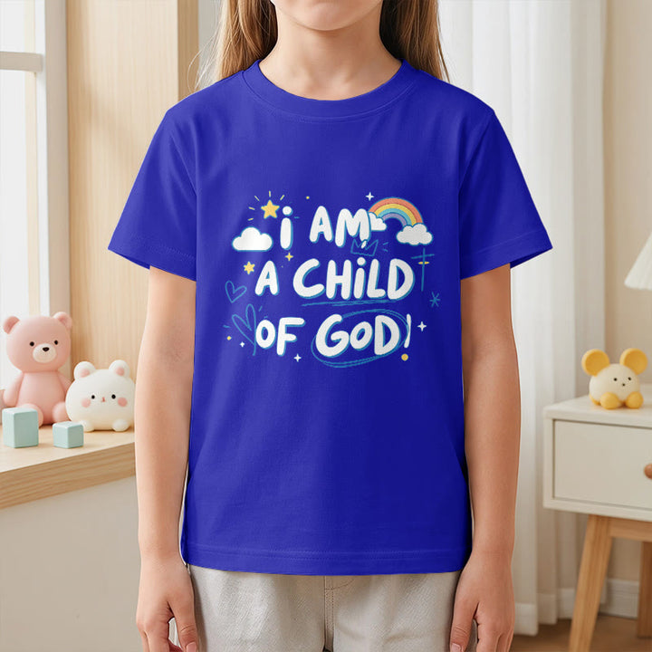 Christianartworkshop Maglietta per bambini con nuvola e croce fantasiose e la scritta "Sono un figlio di Dio" - image 19