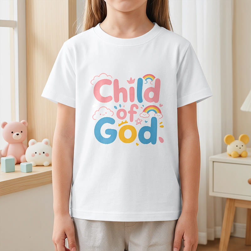 Christianartworkshop Maglietta per bambini con scritta "Figlio di Dio" e accenti arcobaleno. - image 17