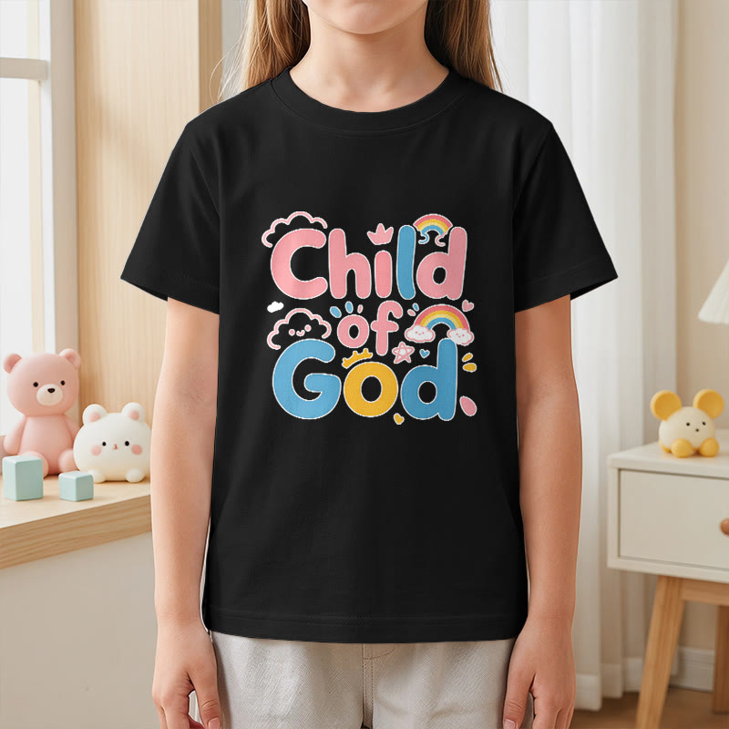 Christianartworkshop Maglietta per bambini con scritta "Figlio di Dio" e accenti arcobaleno. - image 26