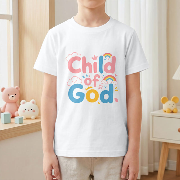Christianartworkshop Maglietta per bambini con scritta "Figlio di Dio" e accenti arcobaleno. - image 16
