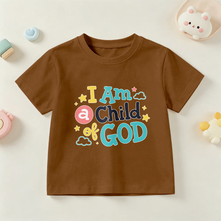 Christianartworkshop Maglietta per bambini con scritta devozionale "Sono un figlio di Dio", con nuvole e stelle. - Marrone - US/UK/AU 14, EU170 - image 18