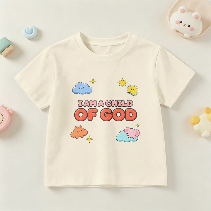 Christianartworkshop Maglietta per bambini con nuvola sorridente e sole stravaganti con la scritta "Sono un figlio di Dio". - Beige - US/UK/AU 14, EU170 - image 21
